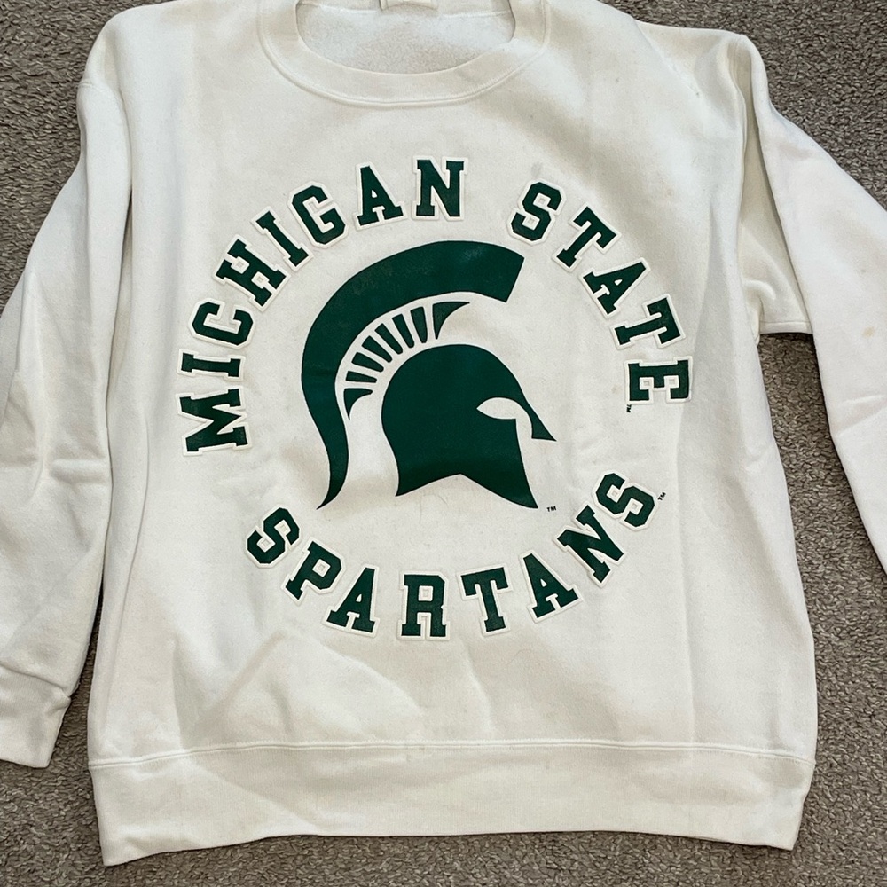 Vintage Michigan State Spartans White Sweatshirt